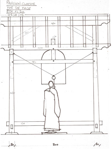 plan du pavillon de la grande cloche du temple zen Yujo Nyusanji