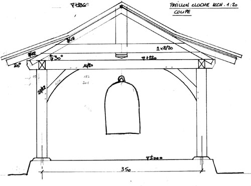 plan du pavillon de la grande cloche du temple zen Yujo Nyusanji