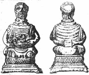  Prehistoria del zen, zazen en estatua de bronze  "d'Autun", dios en "pose búdica"