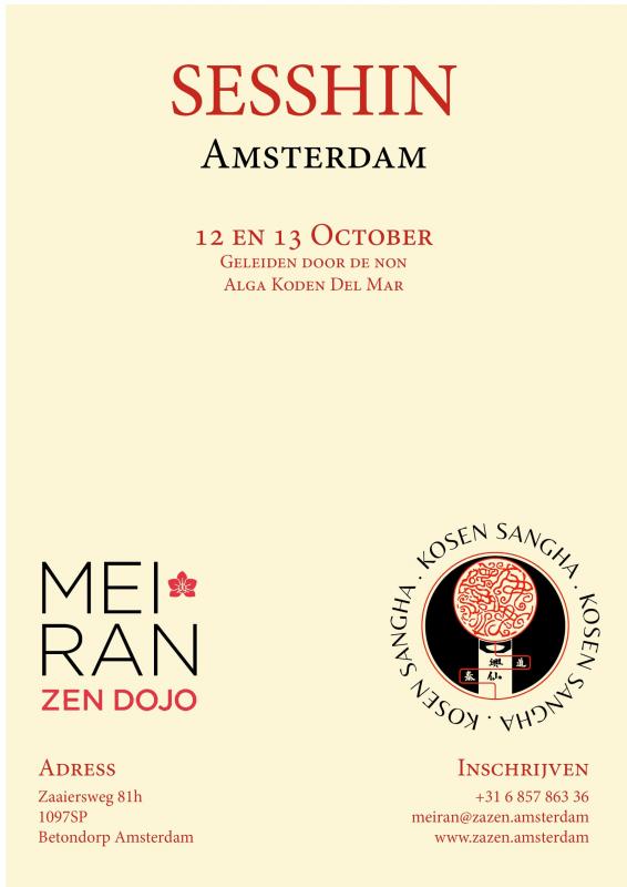 Sesshin à Amsterdam, avec Alga Koden del Mar