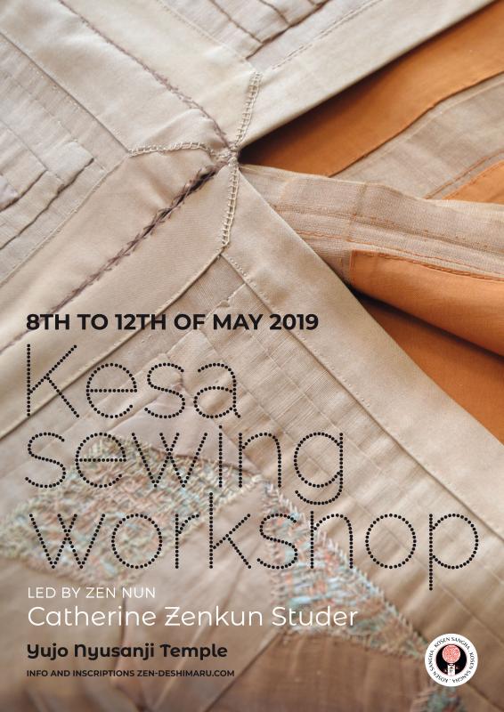 Sewing the Kesa 2019: Zazen the méditation Zen, Caroux Temple near of Montpellier