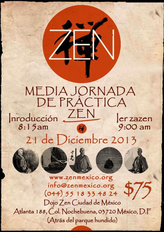 Cartel media jornada zazen diciembre Mexico