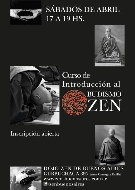 poster Curso de introduccion al budismo zen abril 2013, Dojo de Buenos Aires