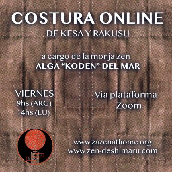 Sewing the kesa online with the zen nun Alga Koden del Mar
