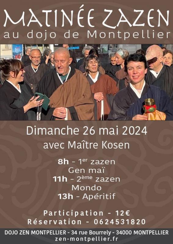 La dernière matinée de zazen au dojo de Montpellier, avec Maître Kosen