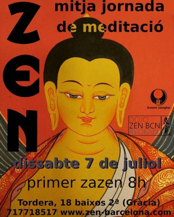 Zazen en Dojo Zen Barcelona Ryokan Julio 2018