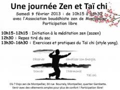 Journée d'initiation Zazen et Taï chi au dojo de Montpellier