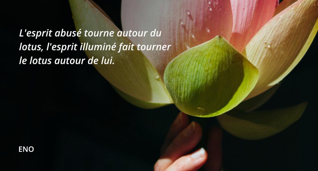 L'esprit abusé tourne autour du lotus, l'esprit illuminé fait tourner le lotus autour de lui
